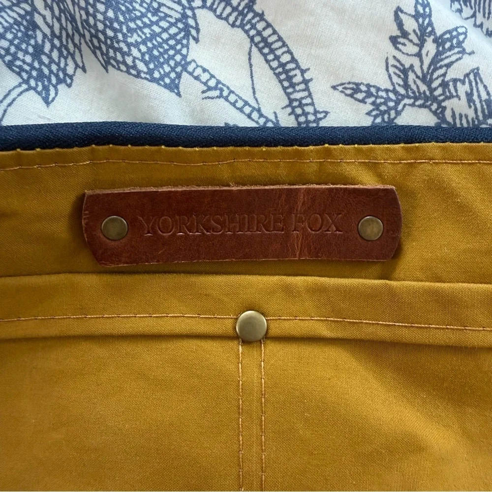 Yorkshire Fox Crossbody Purse Bag Handmade Made in UK Waxed Cotton Leather Brass